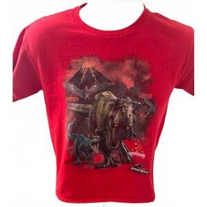JURASSIC WORLD T SHIRT YOUTH LARGE RED SYSTEM‎ READY